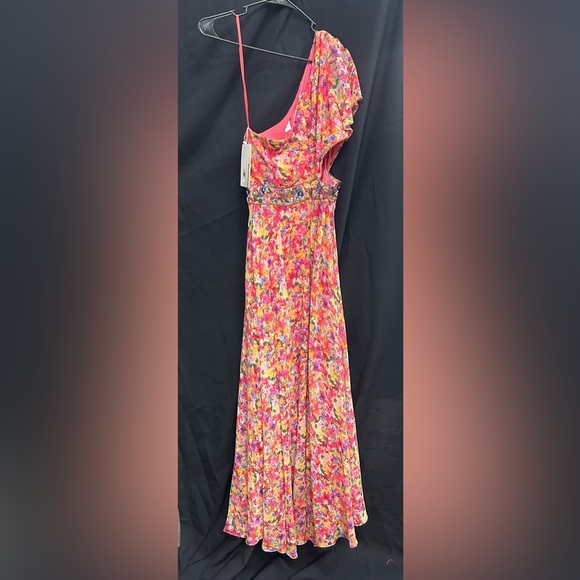 Mac Duggal 9157 NWT Long Floral One Shoulder Formal Dress - Picture 5 of 6